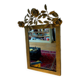 Art Deco mirror with rose and leaf decoration