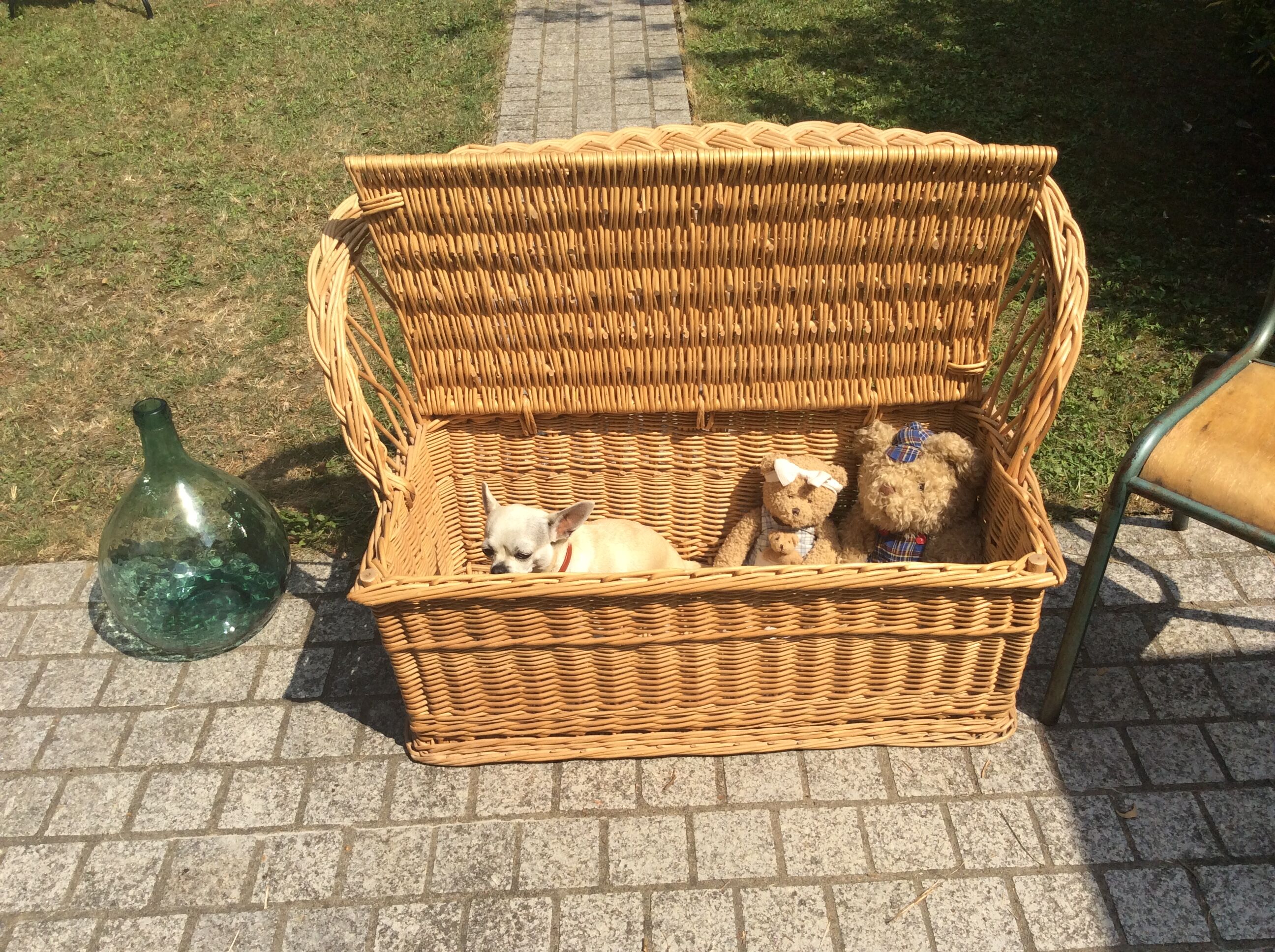 Toy box bench vintage rattan