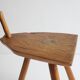 Brutalist tripod stool in carved wood, 1950s