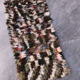 Moroccan carpet boucherouite colored - 70 x 160 cm