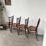 Set of 4 Fischel cane bistro chairs