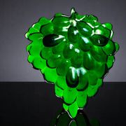 Green depression glass grape shaped vase