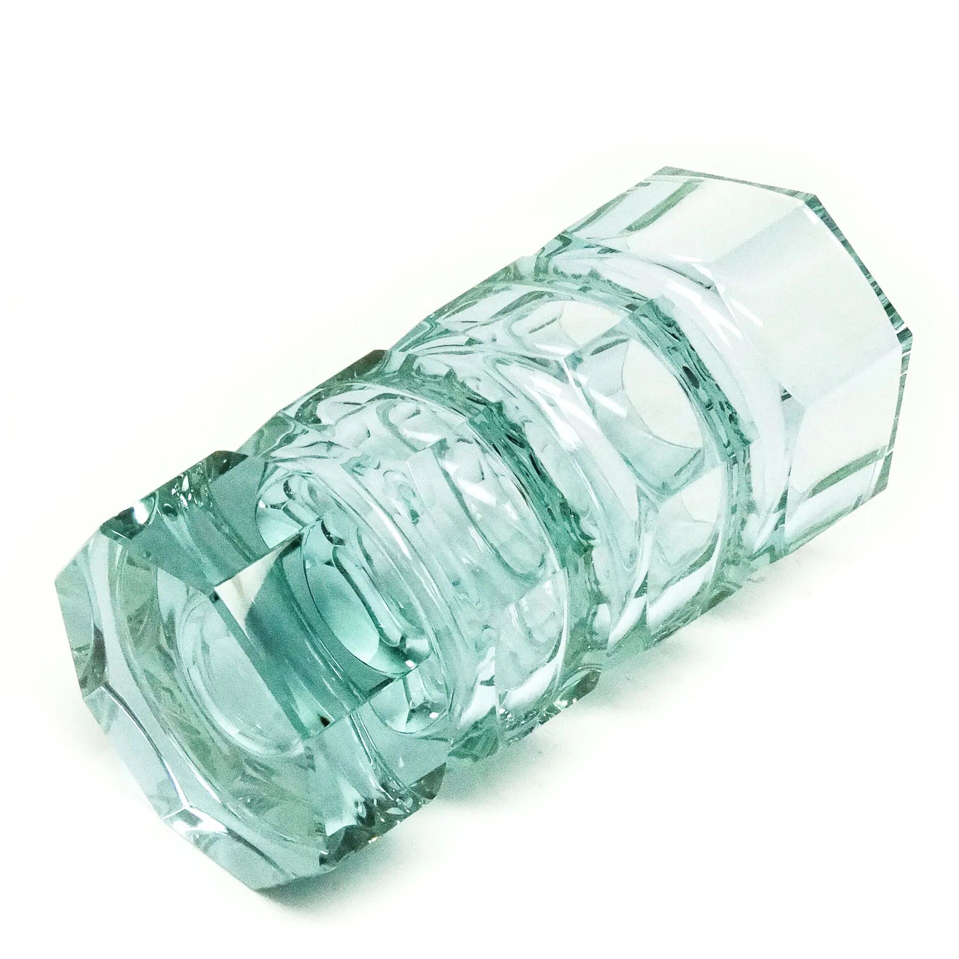 Vase Art Déco, verre alexandrite, design de J. Hoffmann, Moser, Tchécoslovaquie, années 1930