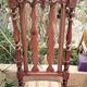 Chaise de Nourrice Napoléon III en  bois foncé vernissé assise tissu rayé 1