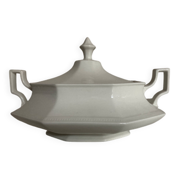 Légumier octogonal perles directoire neo classique Greek Revival anglais 19e