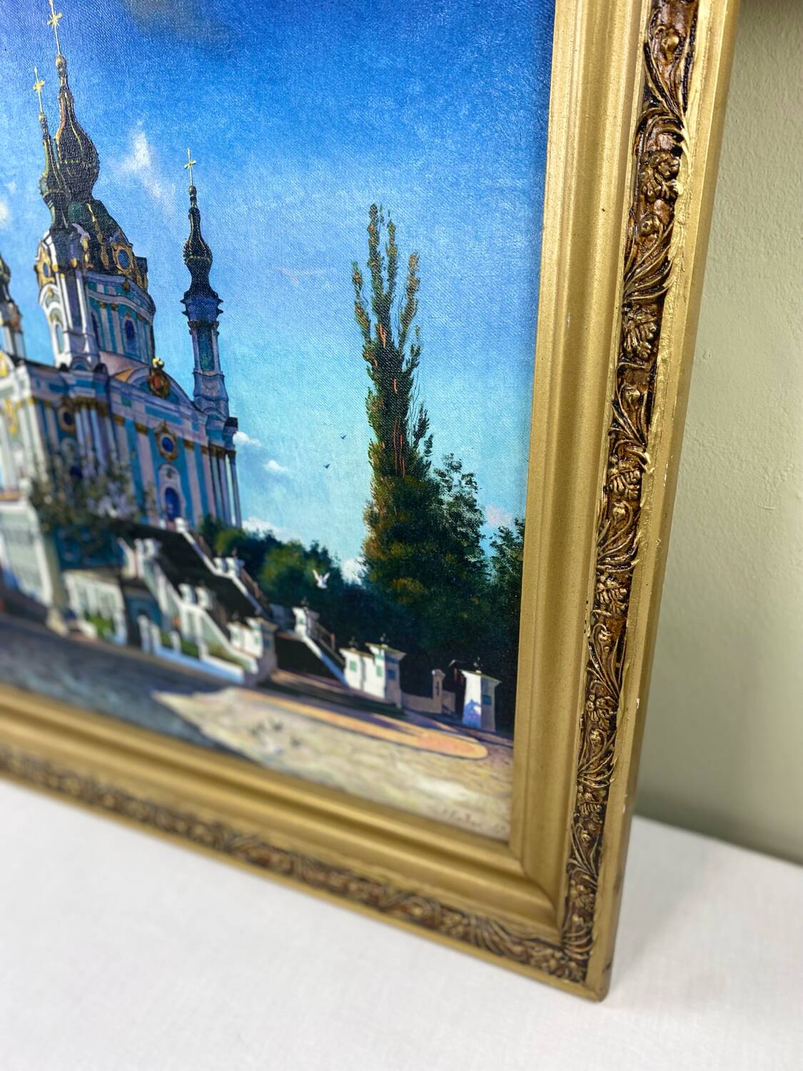 Painting St Andrew's Church in kyiv