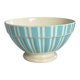 Antique bowl digoin france | blue striped earthenware bowl | collectible tableware