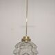 Glass and brass flower pendant lamp in art deco style