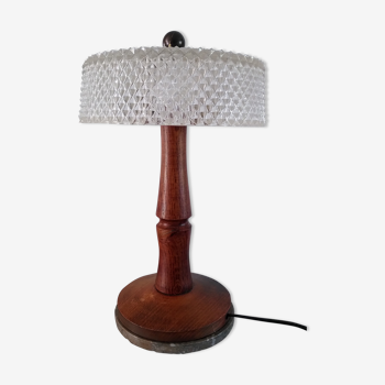 Vintage lamp in wood, marble and glass