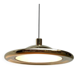 Postmodern Italian vintage brass suspension UFO model S-481 by Luci Italia, 1970s.