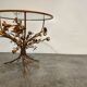 Vintage gilt metal flower side table, italy 1960