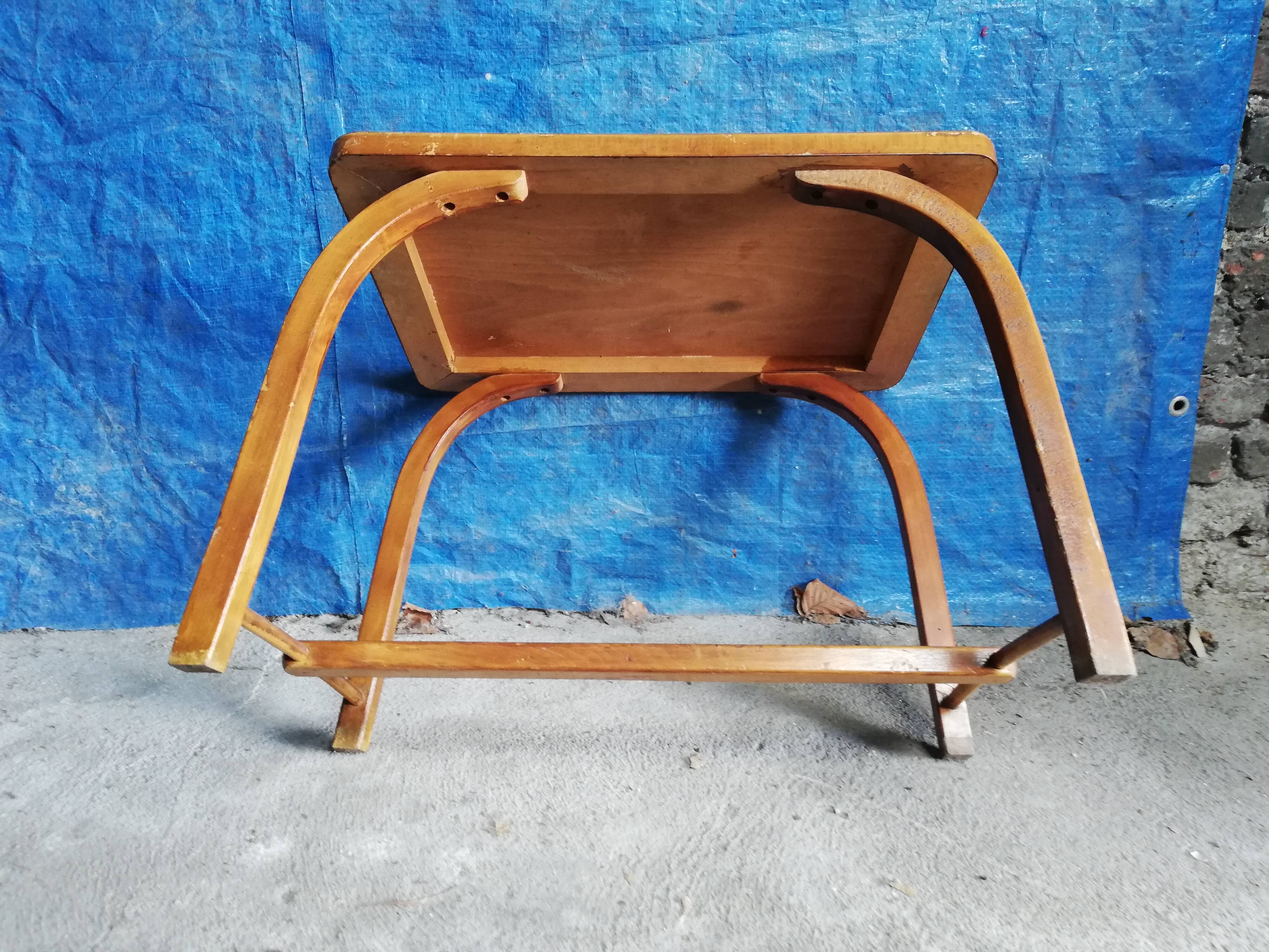 Table d'appoint bois courbé vintage