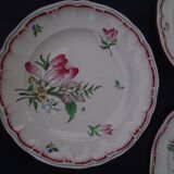 3 plates in opaque porcelain of Lunéville diam 22 cm