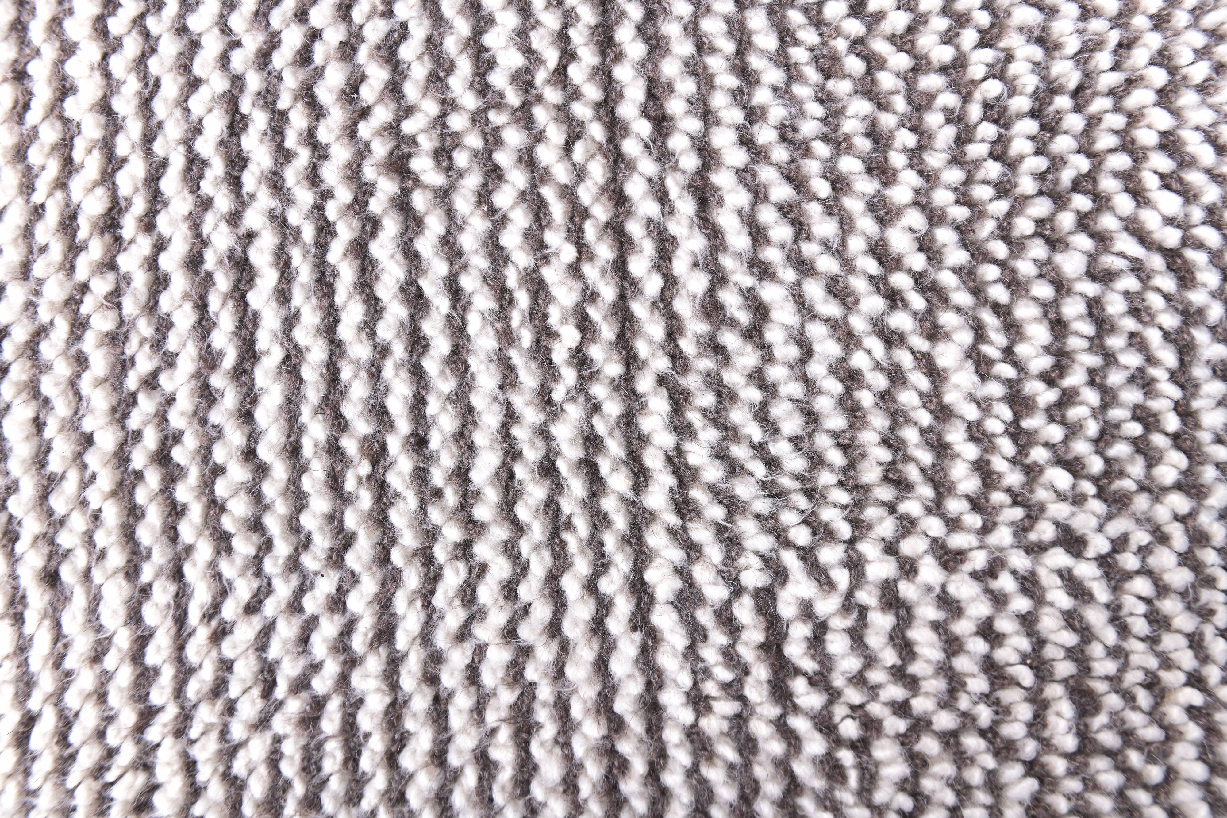 2x10 Brown White Wool Moroccan Runner Rug, 66x302Cm