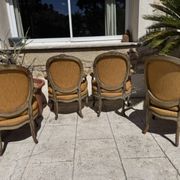 Set of four cabriolet armchairs from the late 19th century in Louis XV style.