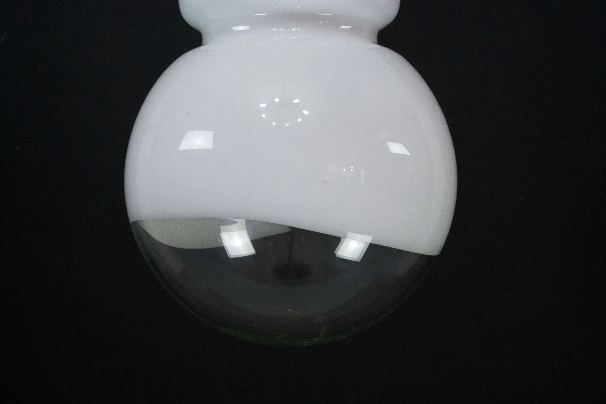 Vintage Mazzega space age chandelier in chrome and murano glass. Italy 1960