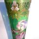 Vase "Spring" Art Nouveau enamelled glass Legras with purple iris and gold lace