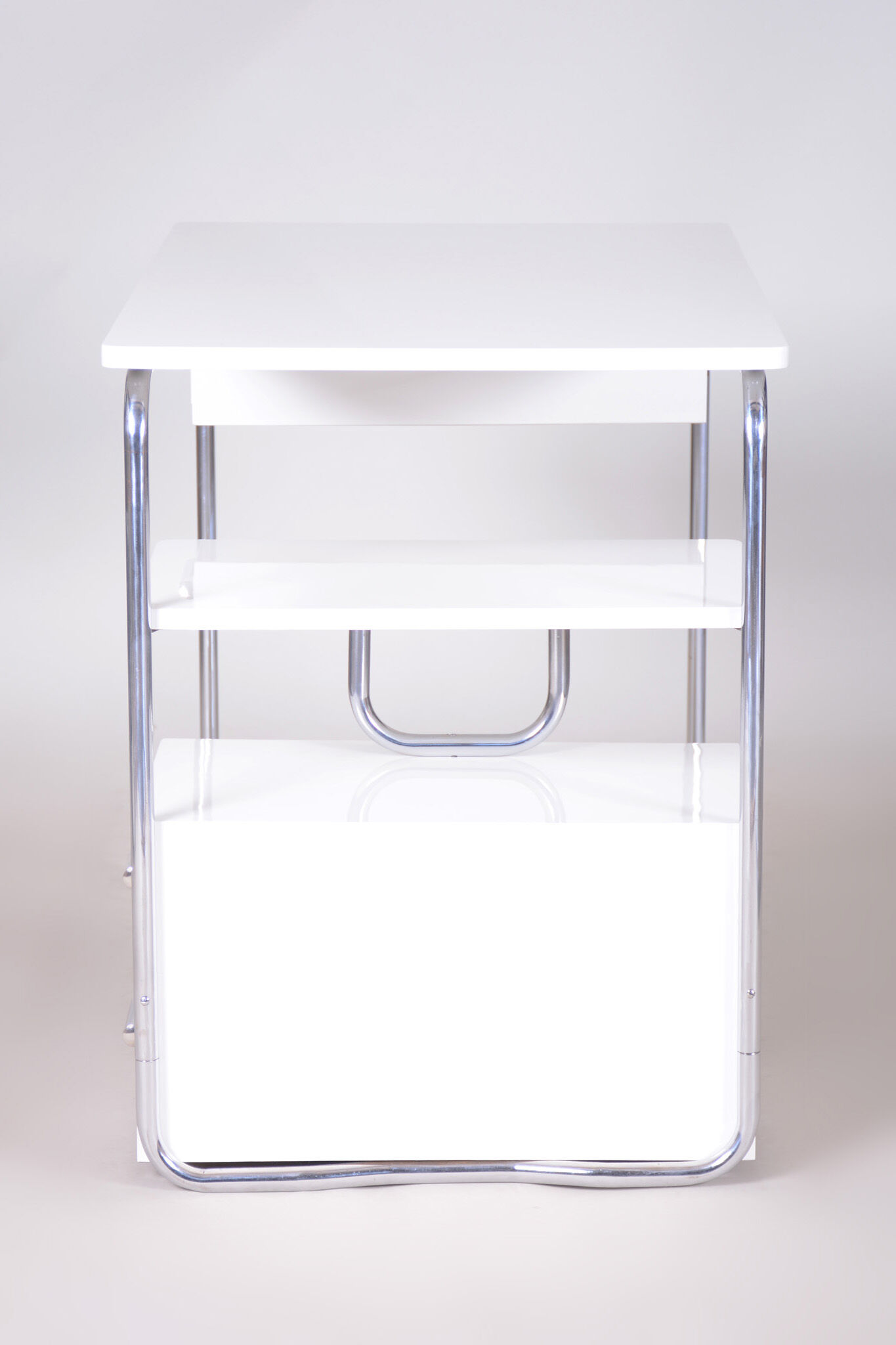 White Bauhaus writing desk made in 1930s Germany - Restored