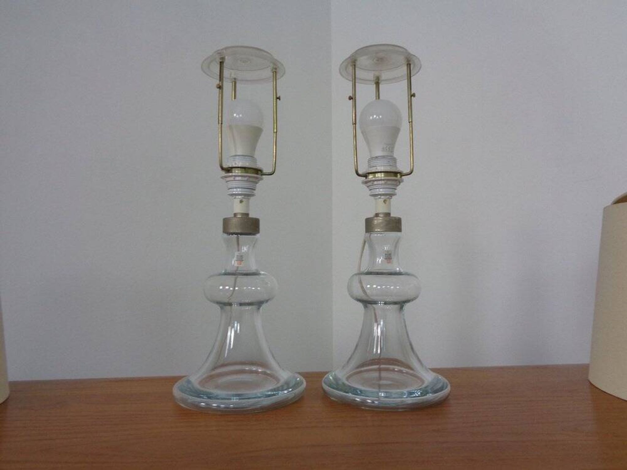 Glass table lamps by Michael Bang for Holmegaard, 1970s, set of 2.
