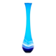 Sculptural Vase "Goccia" 43cm - Blown Murano Glass - Blue & Latte