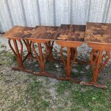 Tables with vegetable decoration, art nouveau period 1900 signed, Émile Galle
