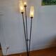Lampadaire 3 branches Arlus Lunel laiton et métal noir