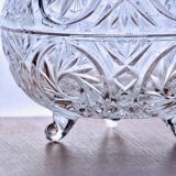 Large antique Bohemian crystal candy dish