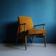 Vintage Armchair from Mid Century, Dark Mustard, Restored