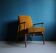 Vintage Armchair from Mid Century, Dark Mustard, Restored