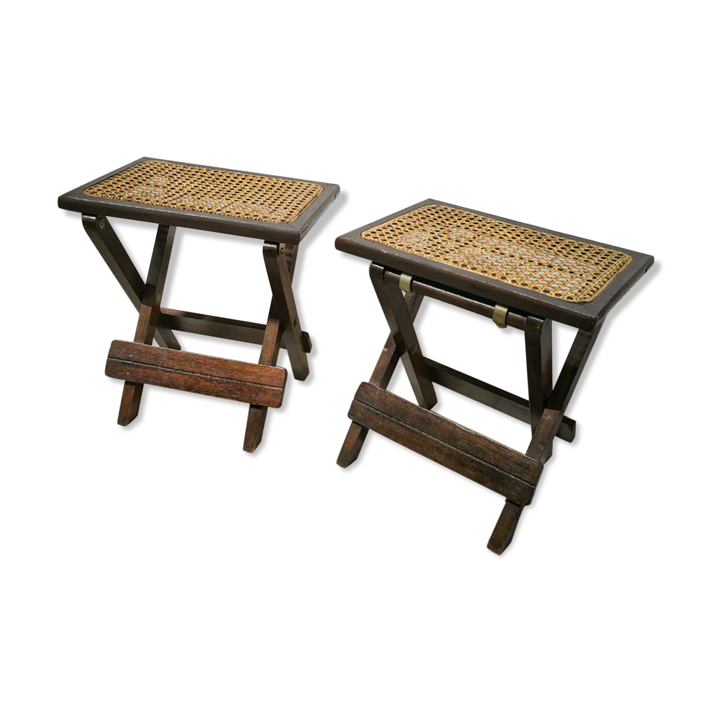 Pair of canned folding stools