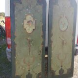 Two painted canvases