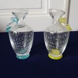 Pair of small Murano glass cruet vases