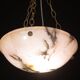 Art Decò Albaster white and pink chandelier, 1950s