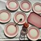 Pink octagonal dish wavy edge