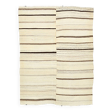 5x7 Kilim Beige & Cream Striped Kilim Rug, 161x211Cm