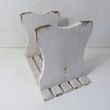 Old small white bench vintage step
