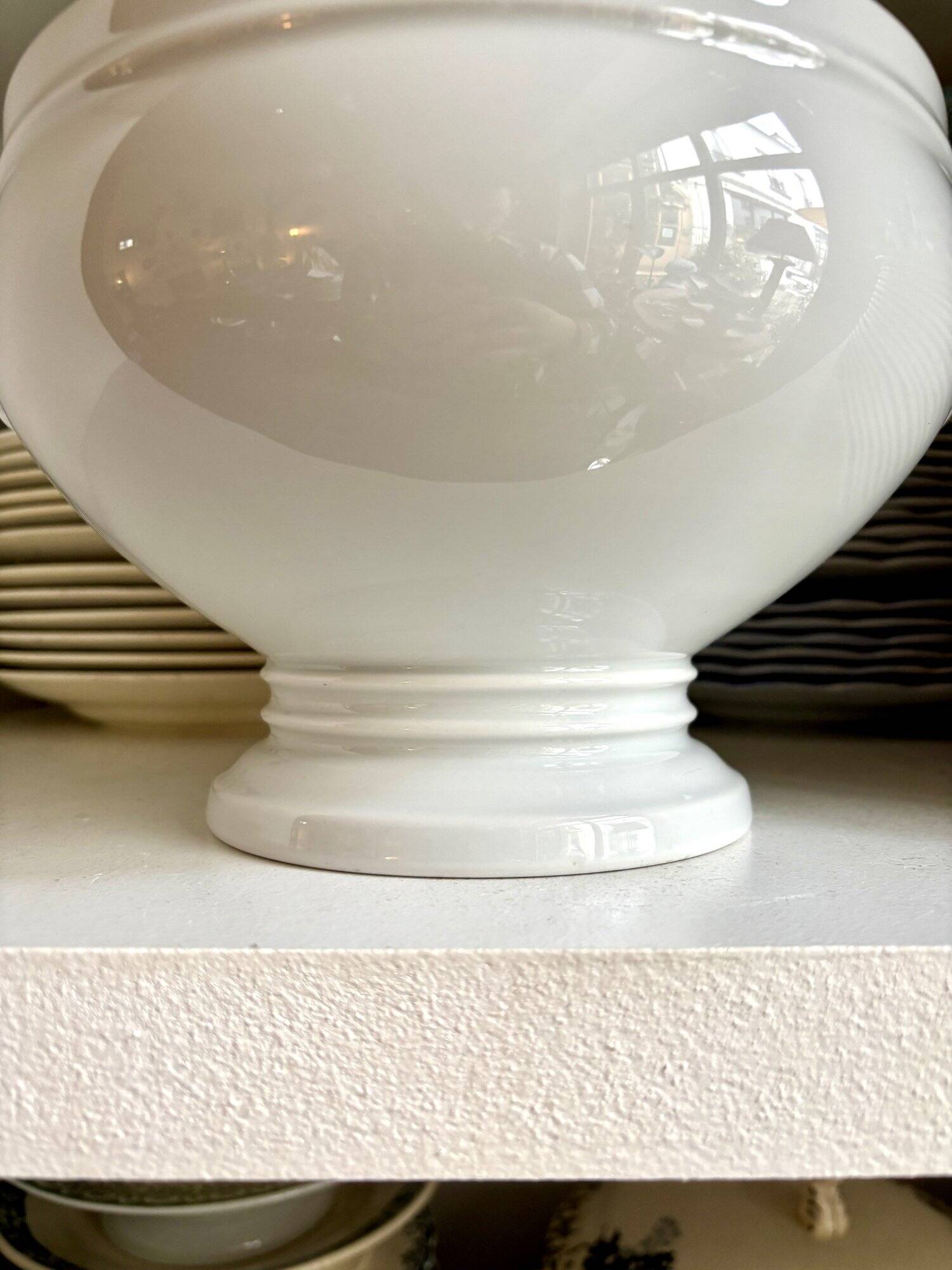 Pillivuyt white porcelain eared salad bowl