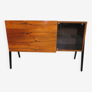 Small rosewood bar lounge sideboard with compass legs