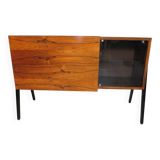 Small rosewood bar lounge sideboard with compass legs