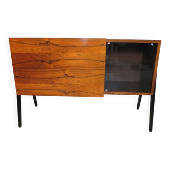 Small rosewood bar lounge sideboard with compass legs
