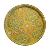 Metal service tray floral patterns - 1970s