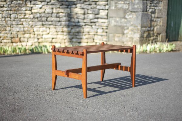 Petit Banc ou table à lattes bois vintage style scandinave, banc bois, table basse bois,