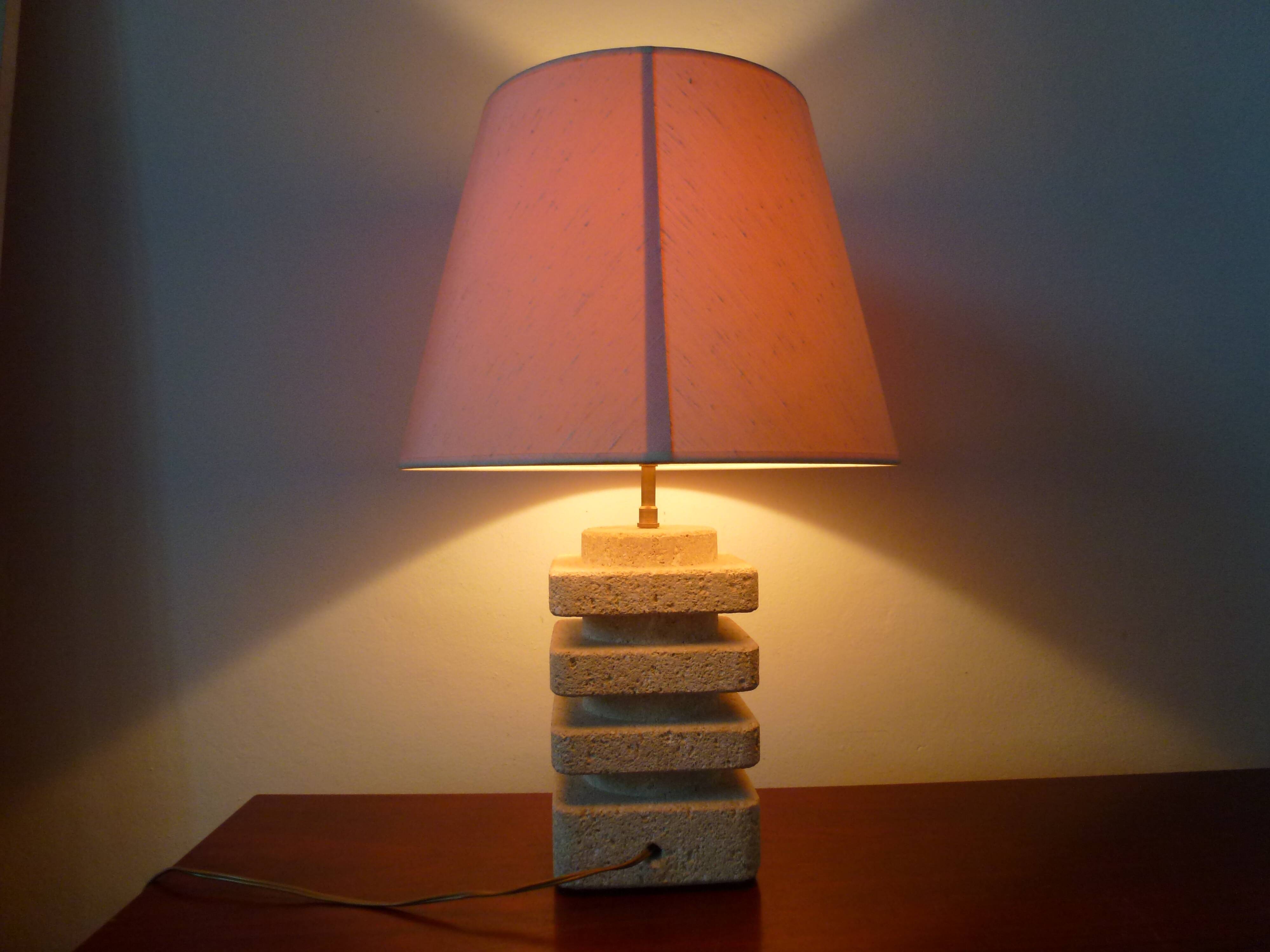 Travertine lamp from the 60s and 70s