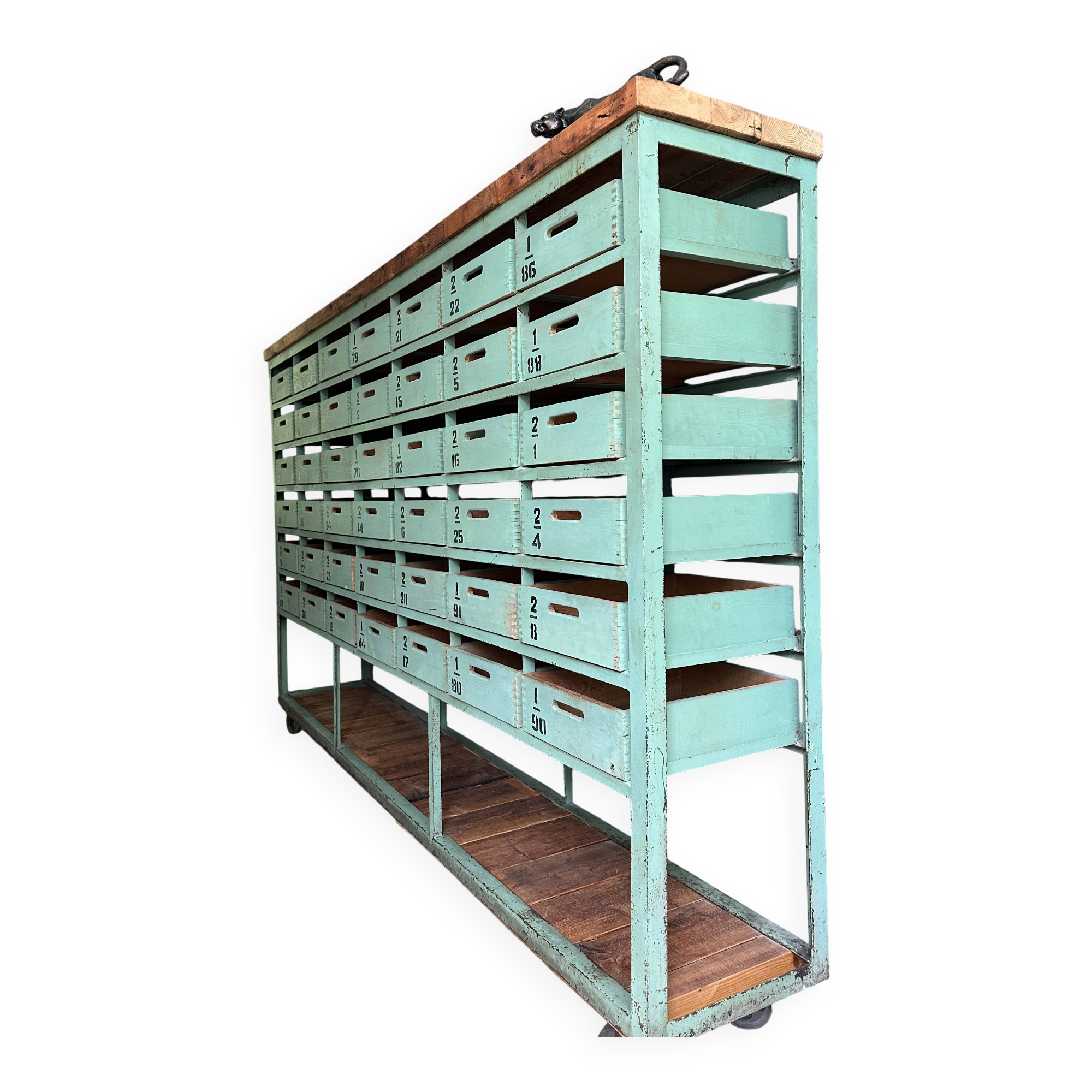 Meuble de métier industriel bois et métal