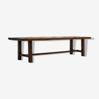 Large Rustic French Farmhouse Dining Table, France, early 20th Century