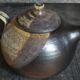 Théière de potier en grès émaillé vintage