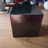 Presse papier / serre livre cube marbre noir - années 1970