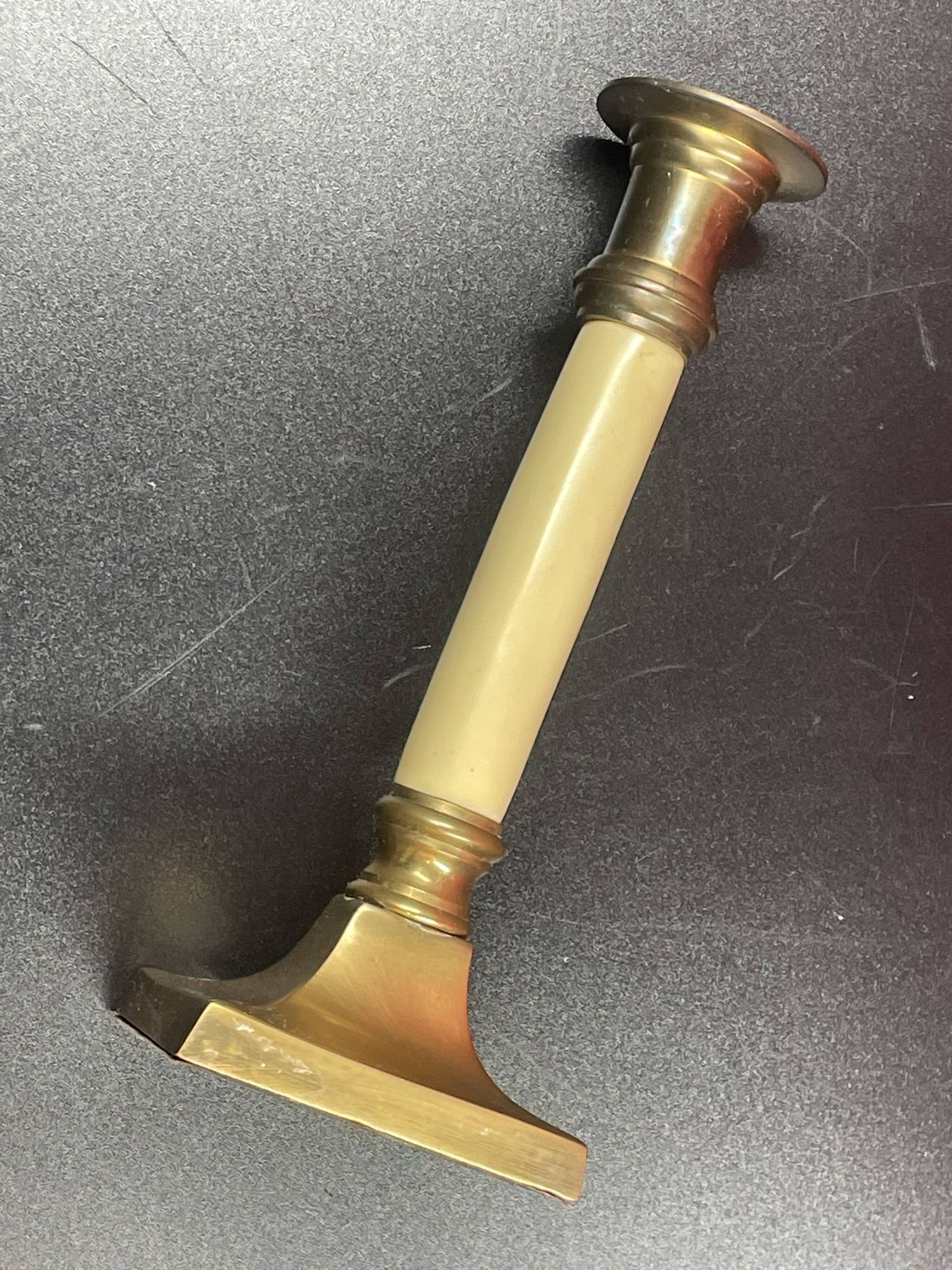 Old gold brass candle holder 20 cm
