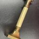 Bougeoir ancien en laiton dore 20 cm