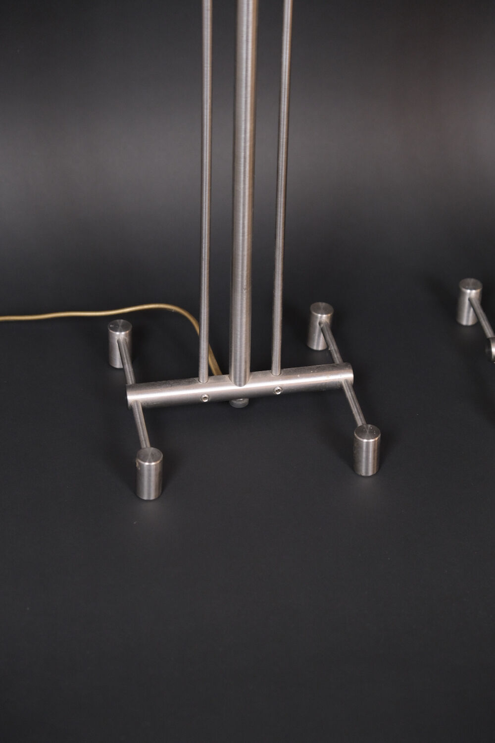 Pair of aluminum lamps, 1980